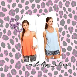 NWOT Bundle of Two Soffe Dri Drape Back Tank Tops - Coral/Fuchsia & Powd…